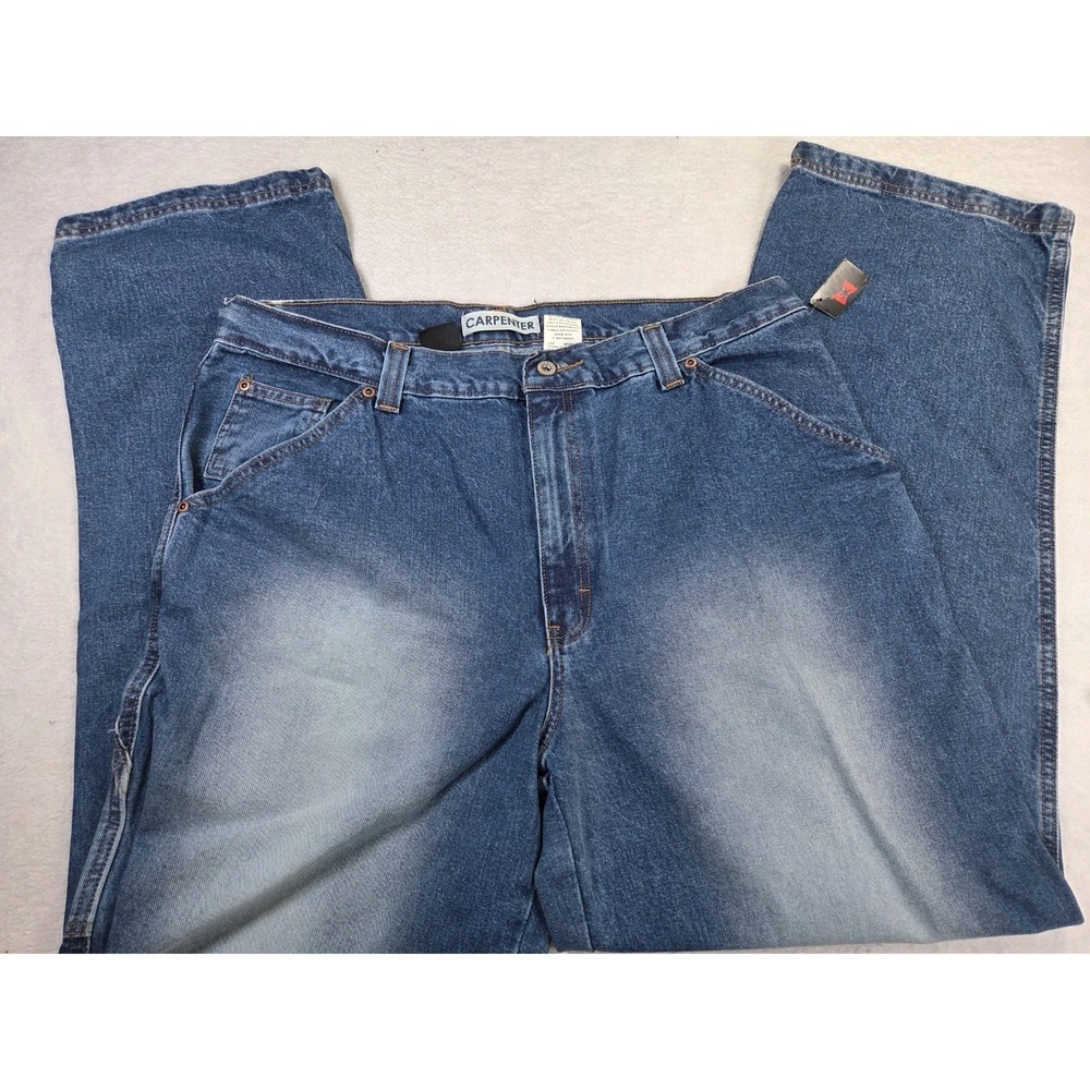 Emergency Exit Y2K Carpenter Jeans Mens 38x32 Relaxed Fit Workwear Denim Utility